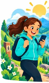 Girl in a turquoise hoodie checking her phone